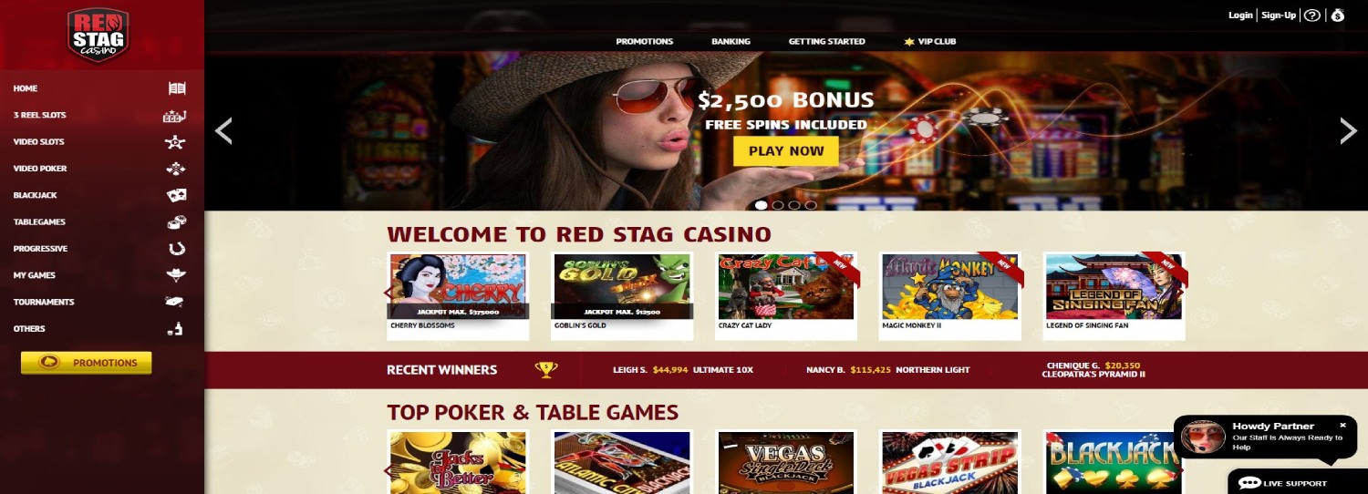 Red Stag casino main page